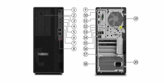 レノボ P350 タワー ワークステーション インテル コア i5-11500 16GB メモリと 1TB ハードドライブ
